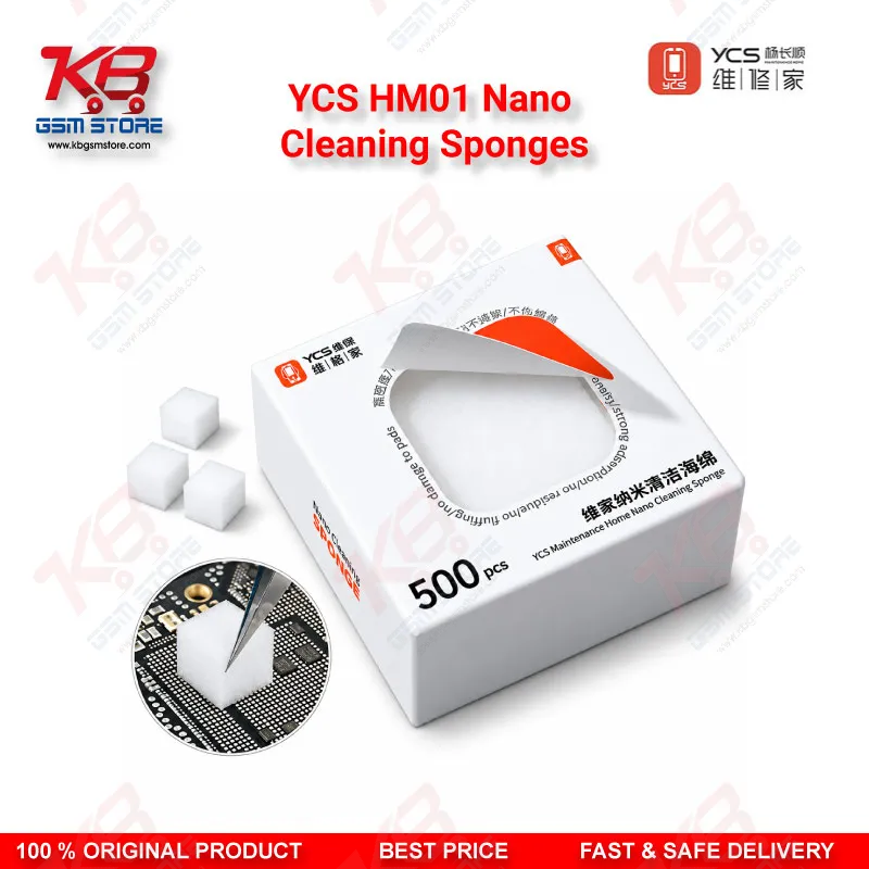 YCS HM01 Nano Cleaning Sponge (500pcs/Box) – Motherboard, Screen & Flux Cleaning Cotton for Mobile Repair