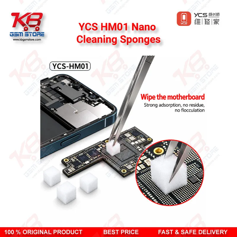 YCS HM01 Nano Cleaning Sponge (500pcs/Box) – Motherboard, Screen & Flux Cleaning Cotton for Mobile Repair