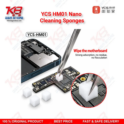 YCS HM01 Nano Cleaning Sponge (500pcs/Box) – Motherboard, Screen & Flux Cleaning Cotton for Mobile Repair