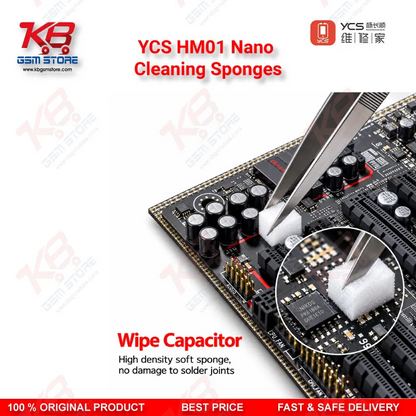 YCS HM01 Nano Cleaning Sponge (500pcs/Box) – Motherboard, Screen & Flux Cleaning Cotton for Mobile Repair