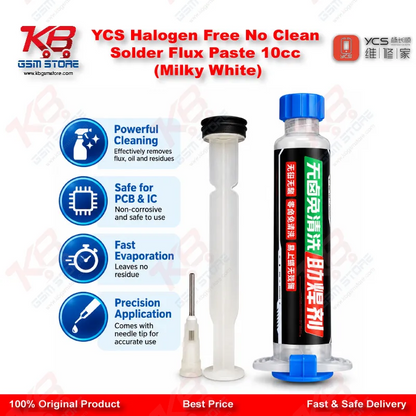YCS Halogen Free No Clean Solder Flux Paste 10cc (Milky White)