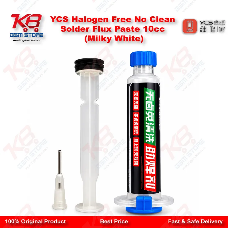 YCS Halogen Free No Clean Solder Flux Paste 10cc (Milky White)