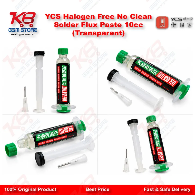 YCS Halogen Free No Clean Solder Flux Paste 10cc (Transparent)