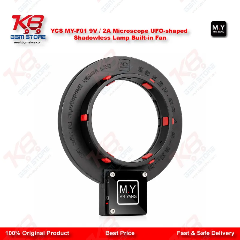 YCS MY-F01 UFO Shadowless Microscope Ring Light – 280 LED 1500LM with Cooling Fan