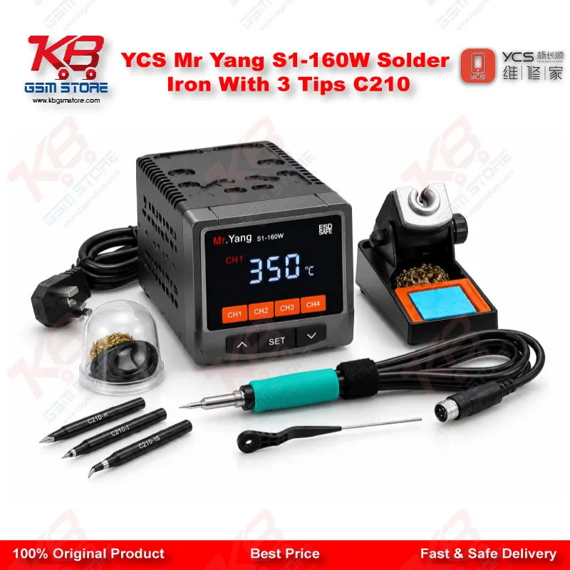 YCS Mr Yang S1-160W Solder Iron With 3 Tips C210