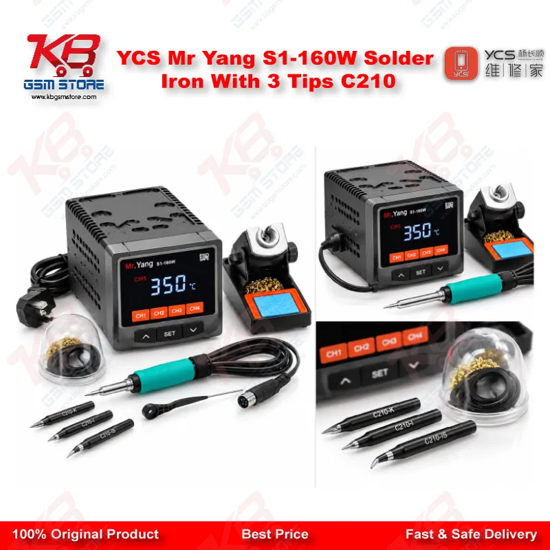 YCS Mr Yang S1-160W Solder Iron With 3 Tips C210