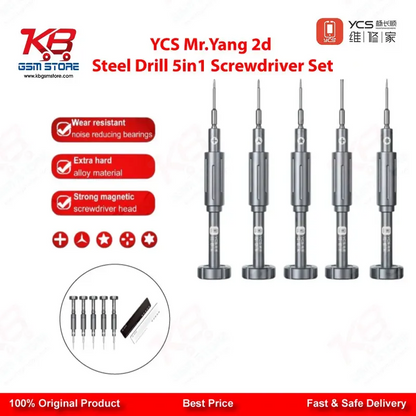 YCS Mr.Yang 2D 5-in-1 S2 Steel Screwdriver Set for Mobile Repair