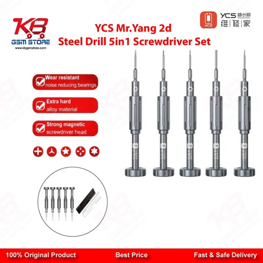 YCS Mr.Yang 2D 5-in-1 S2 Steel Screwdriver Set for Mobile Repair