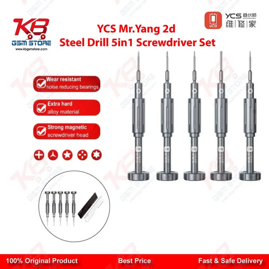 YCS Mr.Yang 2D 5-in-1 S2 Steel Screwdriver Set for Mobile Repair