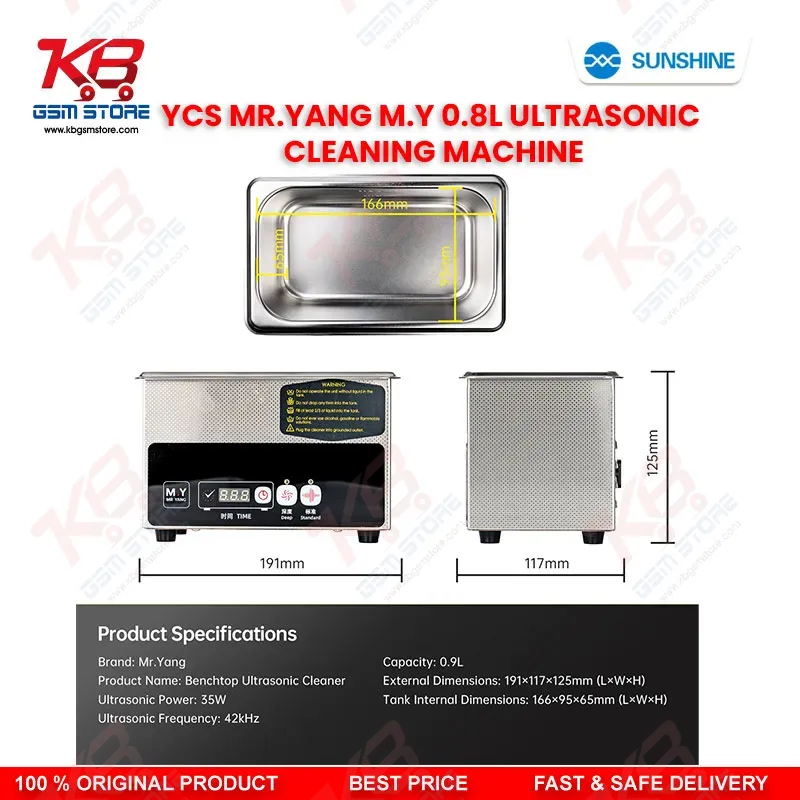 YCS Mr.Yang M.Y C08 0.8L Ultrasonic Cleaning Machine for Mobile PCB Motherboard IC Repair