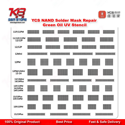 YCS Font/NAND Solder Mask Repair Green Oil UV Stencil – BGA Reballing Stencil