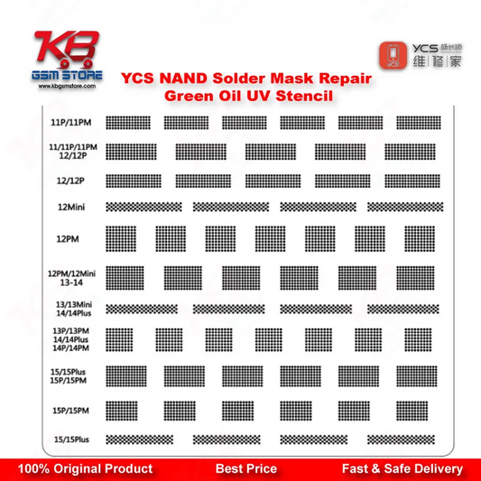 YCS Font/NAND Solder Mask Repair Green Oil UV Stencil – BGA Reballing Stencil