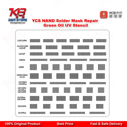 YCS Font/NAND Solder Mask Repair Green Oil UV Stencil – BGA Reballing Stencil