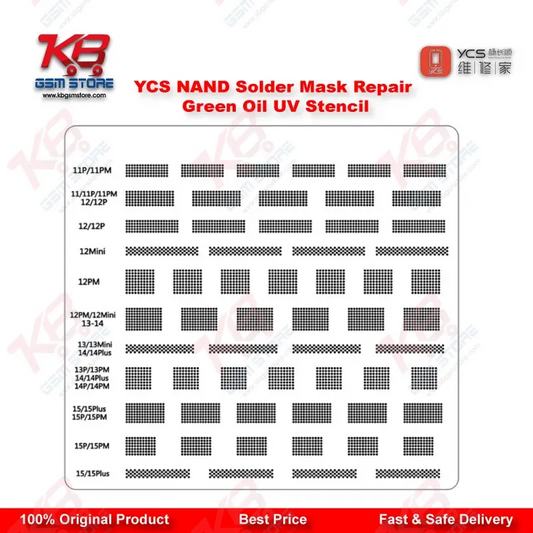 YCS Font/NAND Solder Mask Repair Green Oil UV Stencil – BGA Reballing Stencil