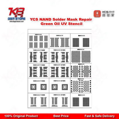 YCS Font/NAND Solder Mask Repair Green Oil UV Stencil – BGA Reballing Stencil