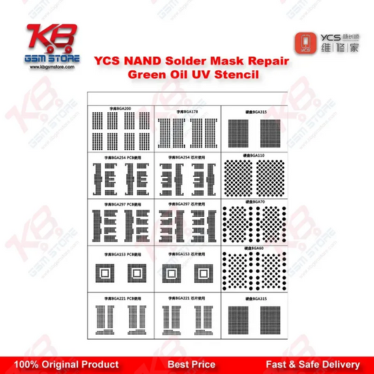 YCS Font/NAND Solder Mask Repair Green Oil UV Stencil – BGA Reballing Stencil