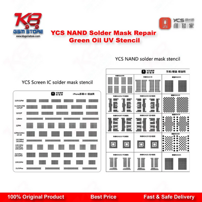 YCS Font/NAND Solder Mask Repair Green Oil UV Stencil – BGA Reballing Stencil