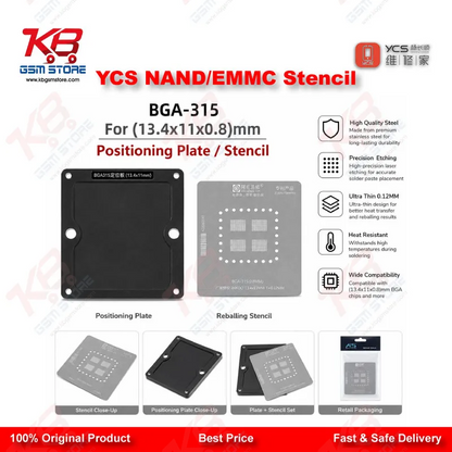 YCS Character Library Hard Disk BGA Reballing Stencil - EMMC/EMCP/NAND Chip Reballing Tool