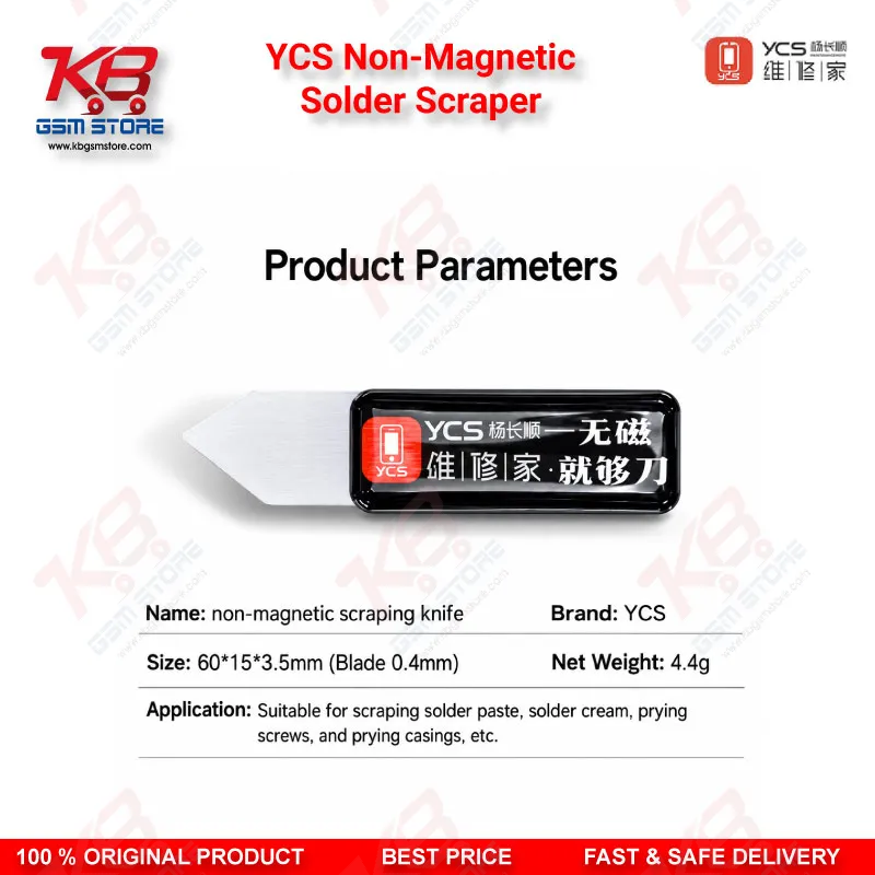 YCS Non-Magnetic Solder Scraper for CPU IC Tin Cleaning