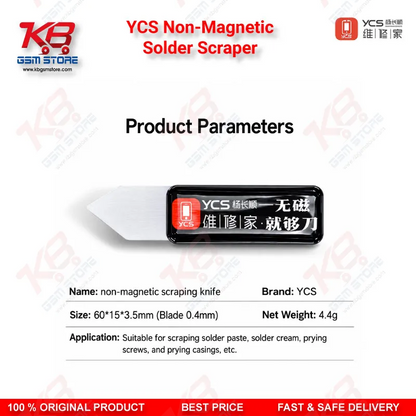 YCS Non-Magnetic Solder Scraper for CPU IC Tin Cleaning