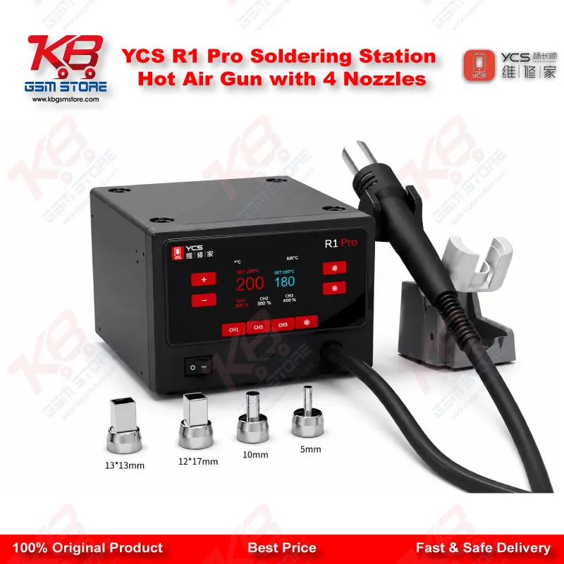 YCS R1 Pro Soldering Station Hot Air Gun with 4 Nozzles