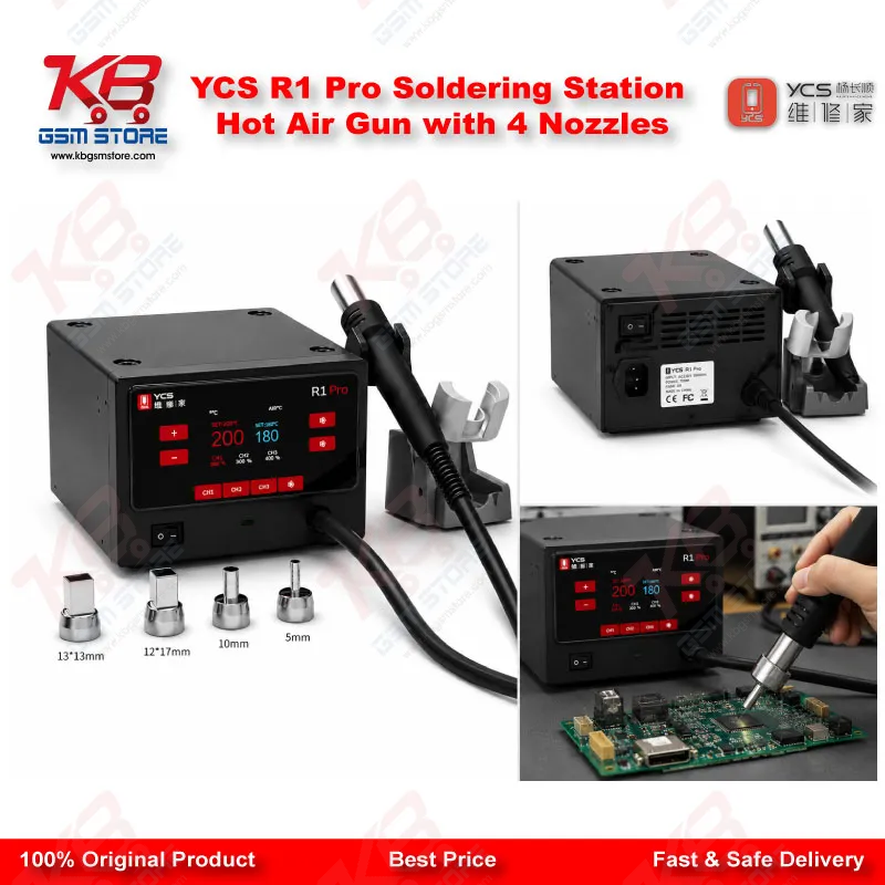 YCS R1 Pro Soldering Station Hot Air Gun with 4 Nozzles
