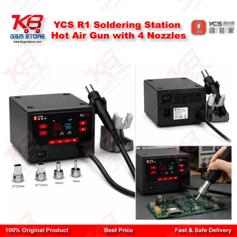 YCS R1 Soldering Station Hot Air Gun with 4 Nozzles