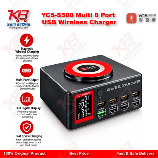 YCS-S500 Multi 8 Port USB Wireless Charger