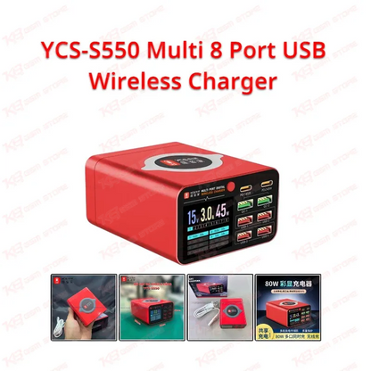YCS-S550 Multi 8 Port USB Wireless Charger