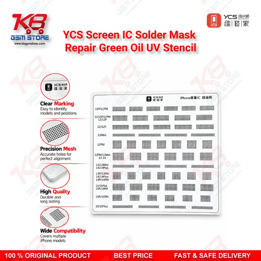 YCS Screen IC Solder Mask Repair Green Oil UV Stencil iPhone