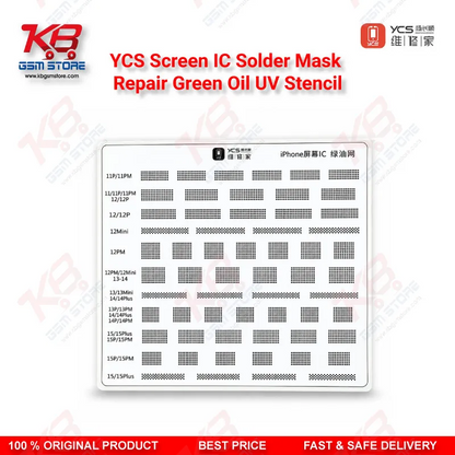 YCS Screen IC Solder Mask Repair Green Oil UV Stencil iPhone