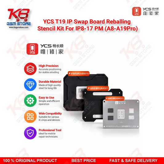 YCS T19 IP Swap Board Reballing Stencil Kit For IP8-17 PM (A8-A19Pro)