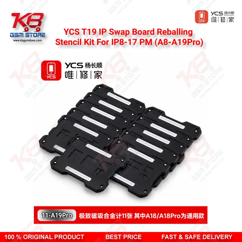 YCS T19 IP Swap Board Reballing Stencil Kit For IP8-17 PM (A8-A19Pro)