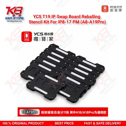 YCS T19 IP Swap Board Reballing Stencil Kit For IP8-17 PM (A8-A19Pro)