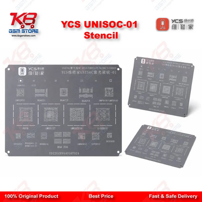 YCS UNISOC-01 BGA Reballing Stencil – For UMS9230H, UMS512T, UIS8910 Chipsets