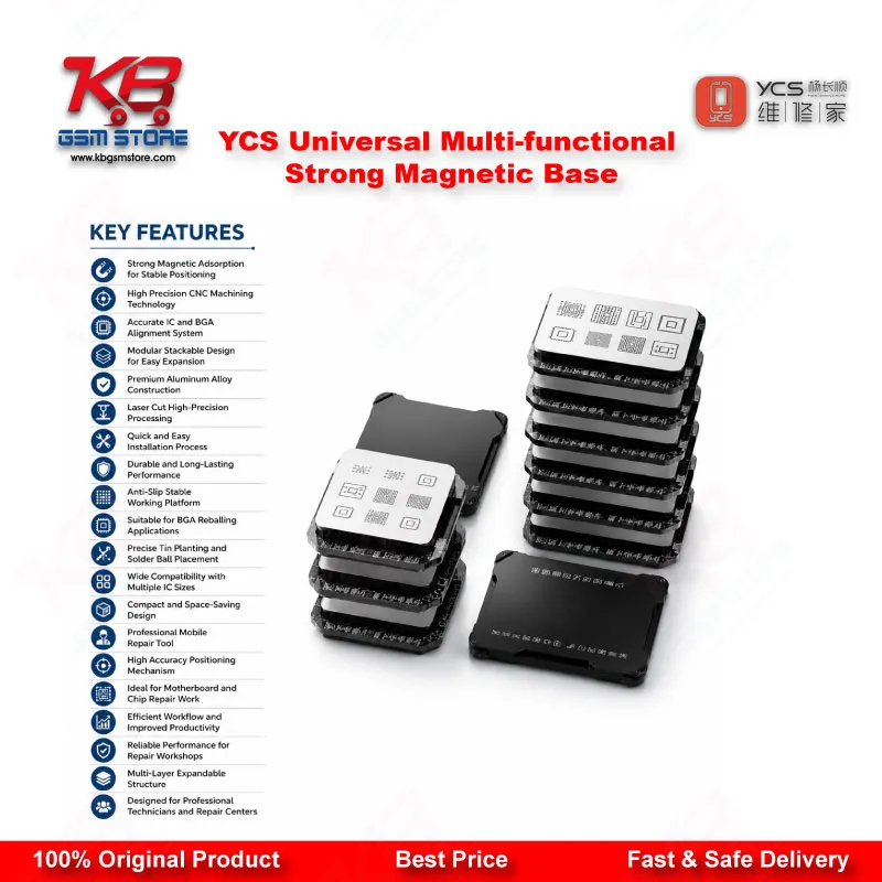 YCS Universal Multi-functional Strong Magnetic Base for IC Reballing & BGA Tin Planting