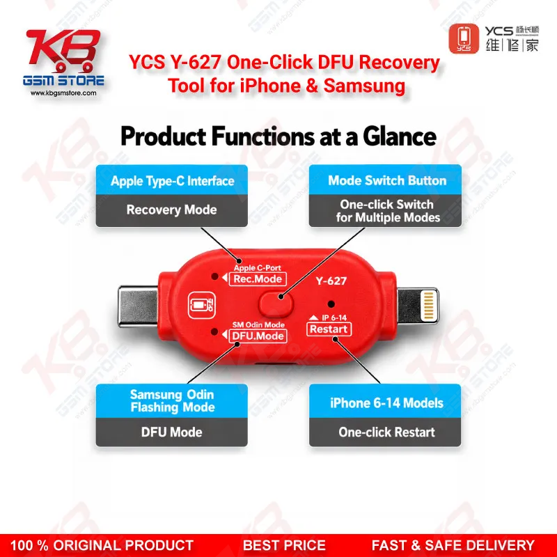 YCS Y-627 One-Click DFU Recovery Tool for iPhone & Samsung