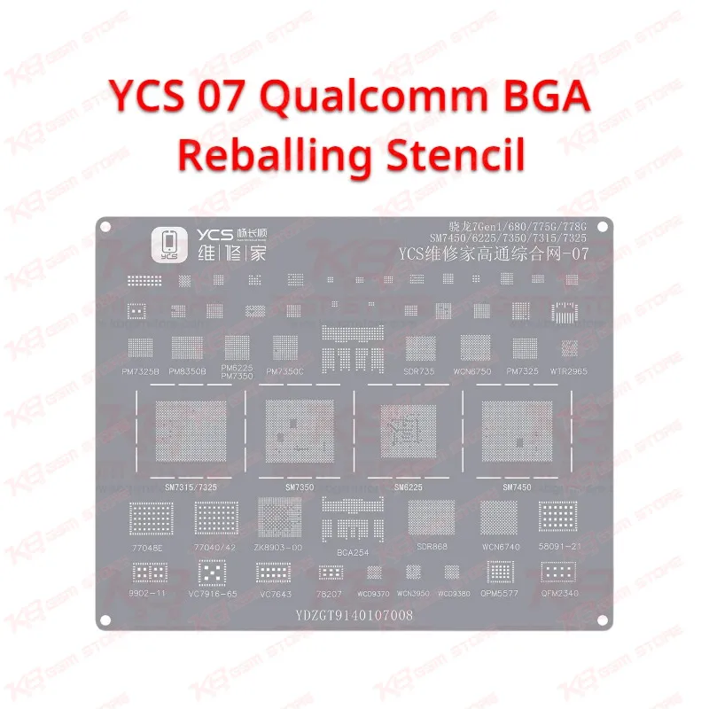 YCS 07 Qualcomm BGA Reballing Stencil