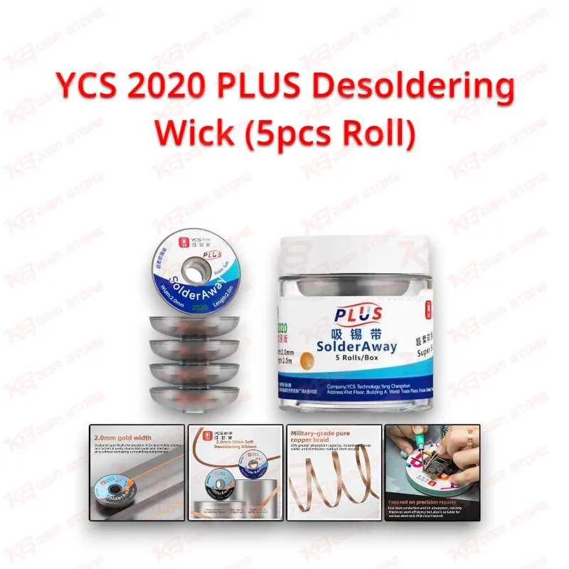 YCS 2020 PLUS Desoldering Wick (5pcs Roll)