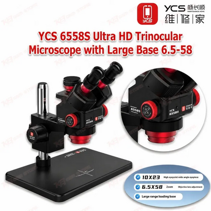 YCS 6558S Ultra HD Trinocular Microscope Large Base