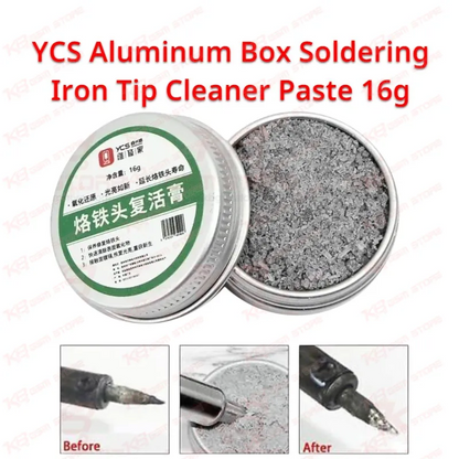 YCS Aluminum Box Soldering Iron Tip Cleaner Paste 16g