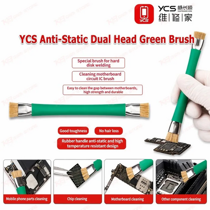 YCS Anti-Static Dual Head Green Brush