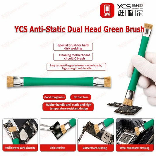 YCS Anti-Static Dual Head Green Brush