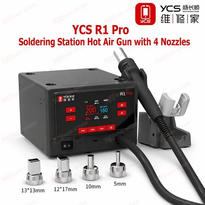 YCS R1 Pro Soldering Station Hot Air Gun with 4 Nozzles