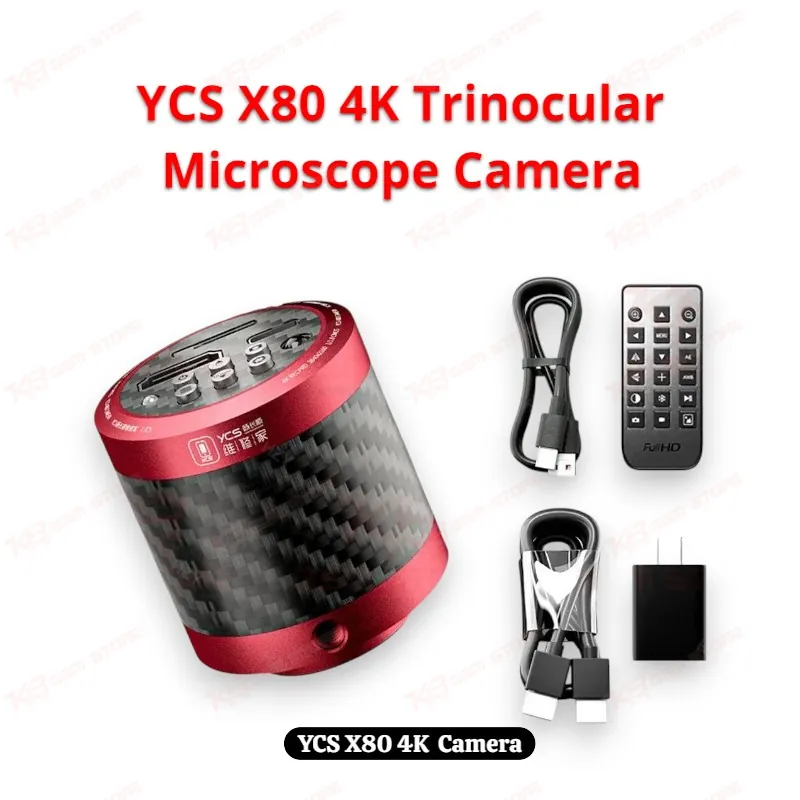 YCS X80 4K Trinocular Microscope Camera