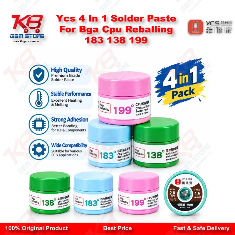 Ycs 4 In 1 Solder Paste For Bga Cpu Reballing 183 138 199