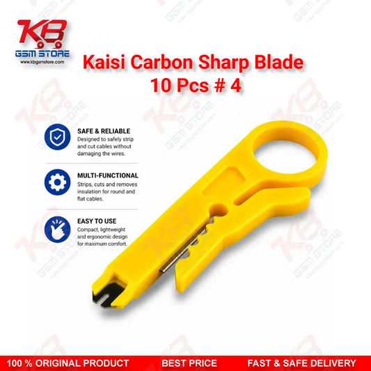 Yellow Mini Wire Cable Cutter & Stripper Plier – Compact Punch-Down Tool for Repair Benches