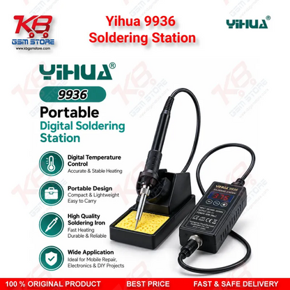 Yihua 9936 Soldering Station – 30W Portable Digital Temperature Controlled Soldering Iron Station for Mobile Repair