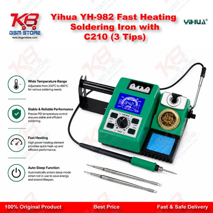 Yihua YH-982 Fast Heating Soldering Iron with C210 (3 Tips)