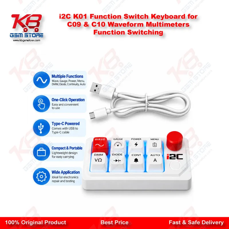 i2C K01 Function Switch Keyboard for C09 & C10 Waveform Multimeters Function Switching
